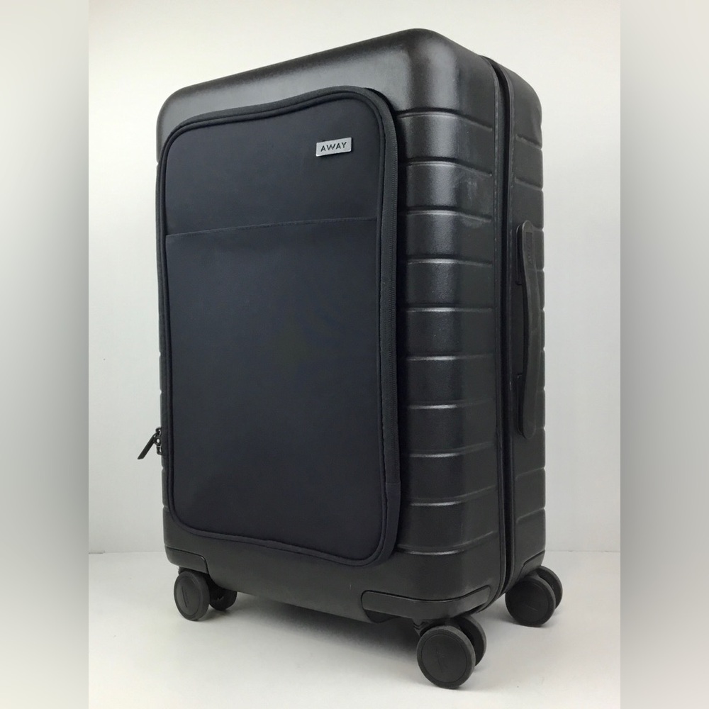 Away Bigger Carry On with Front Pocket Blue Spinner Polycarbonate *READ*